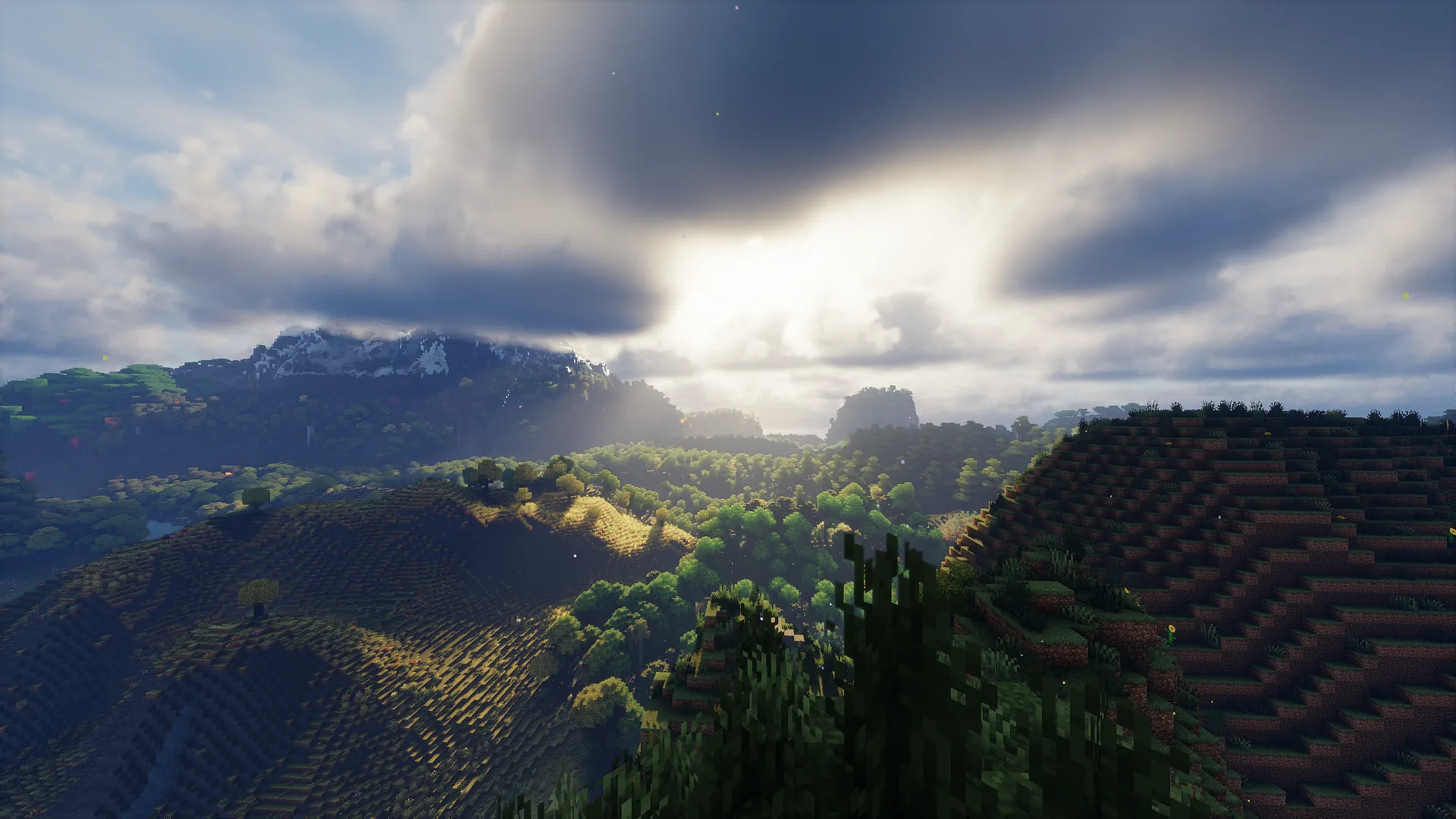 Green EarthGen valley under dramatic clouds